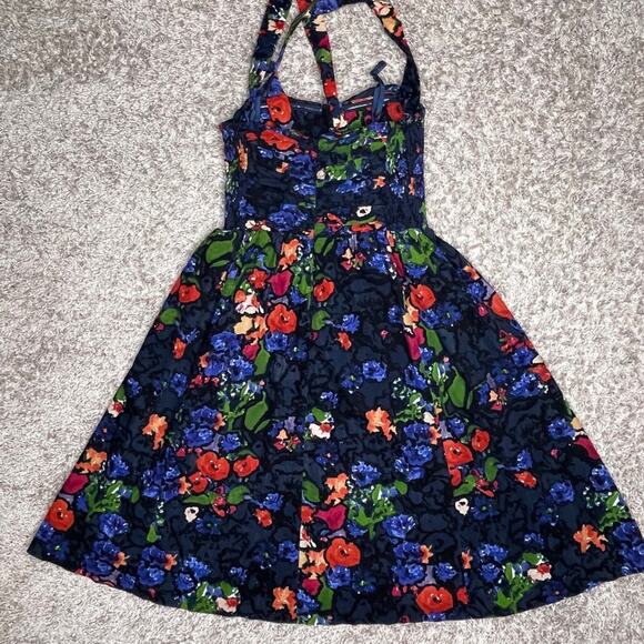 Anthropologie HD in Paris Paca Floral Corduroy Halter Dress Size 0 - Picture 4 of 8